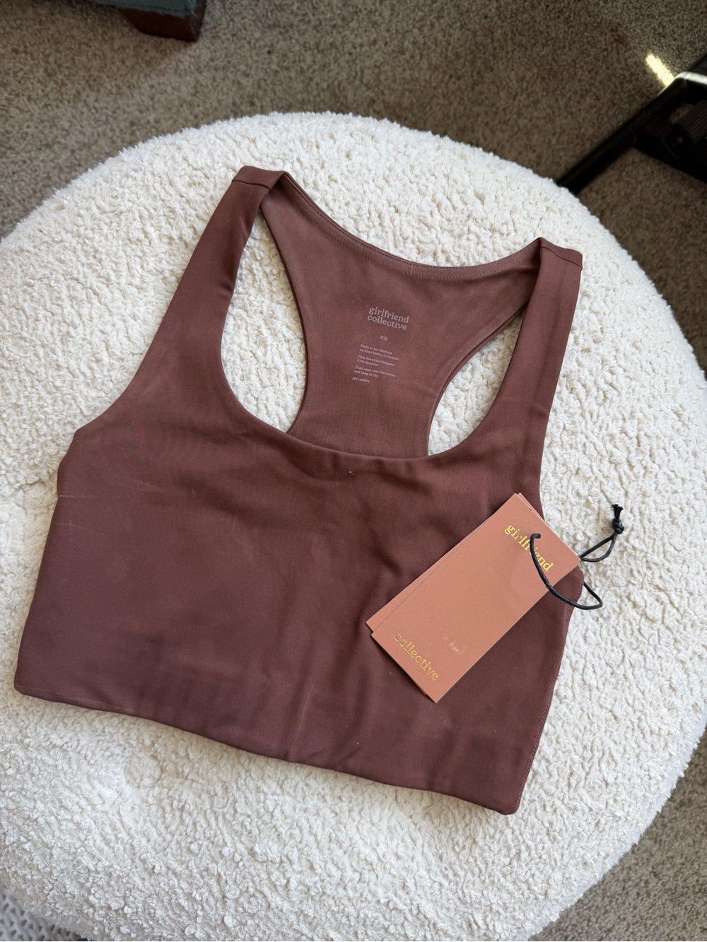 Girlfriend Collective Brown Racerback Sports Bra